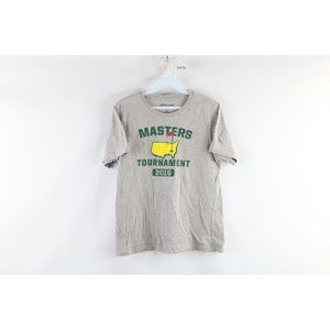 The Masters Womens XL 2016 Augusta Spell Out Golfing Golf T-Shirt Heather Gray